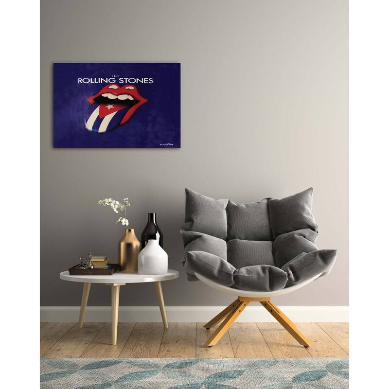Fairchild Paris Rolling Stones Tongue Canvas Wall Art 24" x 36